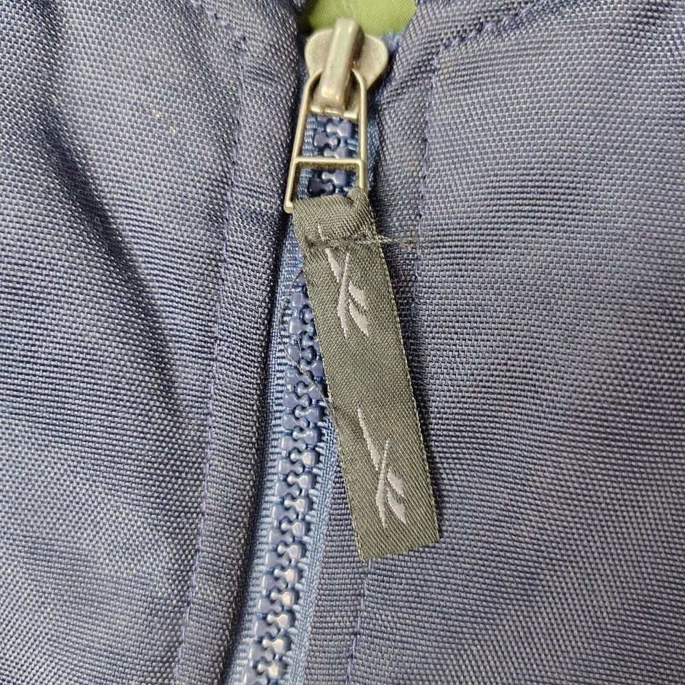 Vintage Reebok Vest Mens Large Blue Full Zip Quilted Lined Snap Pockets Loose - Picture 12 of 16